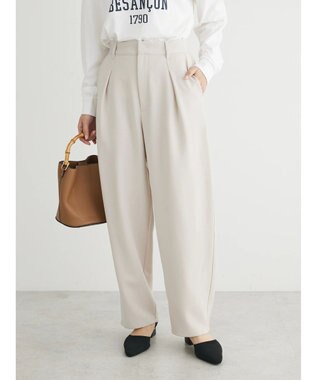 Green Parks ワンタックカーヴィーパンツ Light Beige