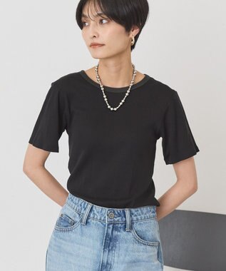 AMERICAN HOLIC 【２点セット】リンガーＴシャツ＋カーディガン Black