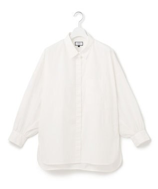 J.PRESS YORK STREET 【WOMEN】コットンタイプライター バックドレープブラウス ホワイト系