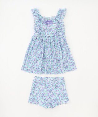ANY KIDS 小花柄 セパレート水着 サックスブルー