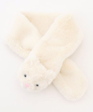 ANY KIDS アニマルマフラー エクリュ（ネコ）