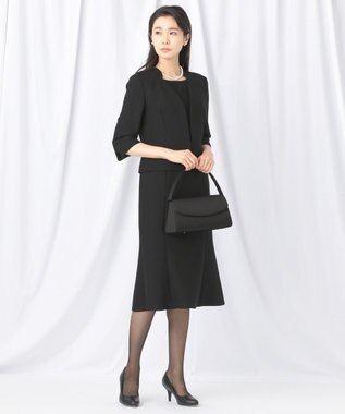 自由区 FORMAL 【前開きワンピース】ネルファータリンググログラン ジャケット+ワンピース ブラック系