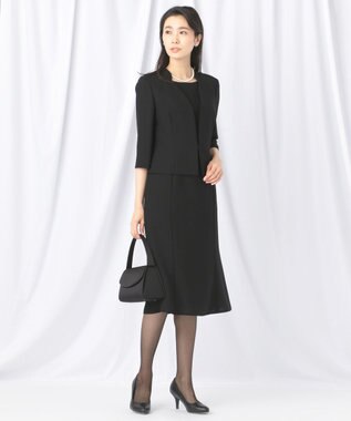 自由区 FORMAL 【前開きワンピース】ネルファータリンググログラン ジャケット+ワンピース ブラック系