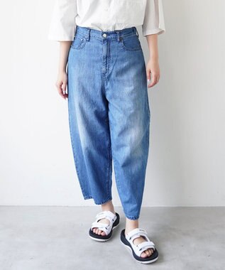 caqu FS linen barrel pants ふんわりリネンテーパードデニム