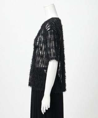 23区 【GOLD LABEL】フェザーチュール Tシャツ ブラック