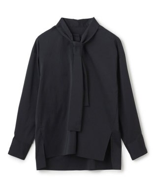 uncrave シルクライクタフタ ボウタイブラウス ブラック