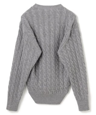 BEIGE， 【洗える】SEDONA / ウールカシミヤケーブルニット Gray