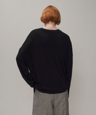 ATON COTTON LINEN FRAISE | ロングスリーブＴシャツ BLACK