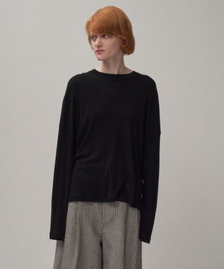 ATON COTTON LINEN FRAISE | ロングスリーブＴシャツ BLACK