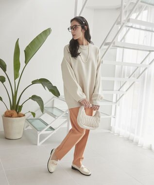 WEGO 【ユニセックス着用ITEM/MLサイズ展開】ミラノリブクルーネックプルオーバー ホワイト