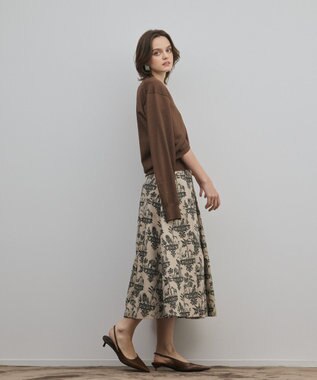 GRACE CONTINENTAL アニマルジャガードスカート ベージュ