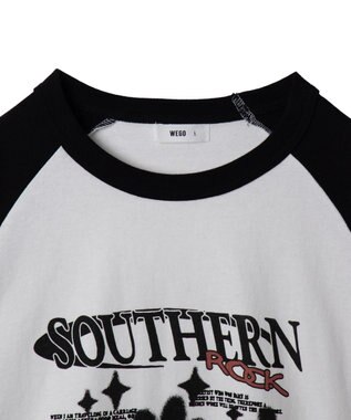 WEGO 【ユニセックス着用ITEM】ラグラングラフィックBIG　T（LS） ブラック