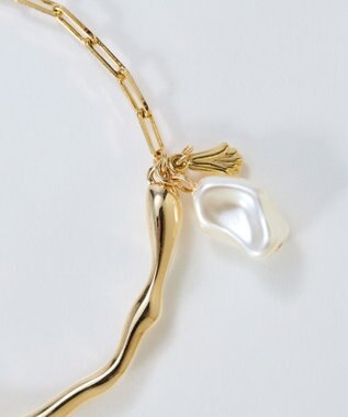 Phoebe <オンワード限定セット>スライヴパールネックレス×フロウラインメタルブレスレット ゴールド