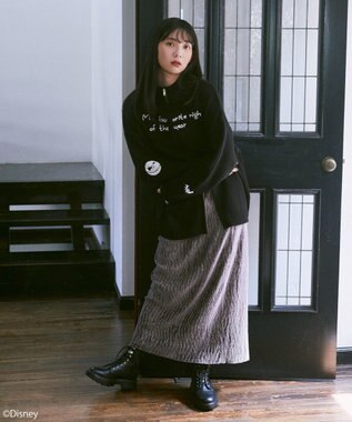 earth music&ecology ナイトメア／ダブルジップニットカーディガン Black