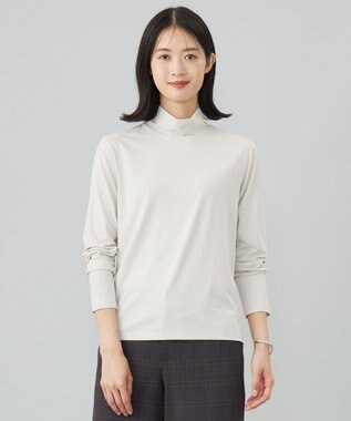 J.PRESS LADIES タートルジャージー カットソー グレージュ系