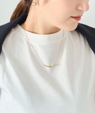 Phoebe <オンワード限定セット>スライヴパールネックレス×フロウラインメタルブレスレット ゴールド