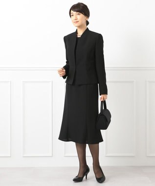 自由区 FORMAL 【前開きワンピース】ネルファータリンググログラン ジャケット+ワンピース ブラック系