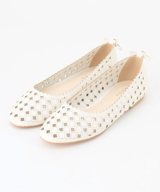 TOCCA 【大人百花掲載】LUCKY CLOVER FLATSHOES フラットシューズ ホワイト系