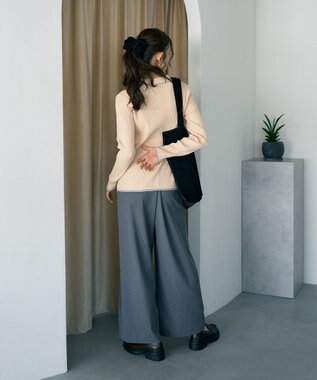 earth music&ecology 【2WAY】ウエストタブタックパンツ Gray