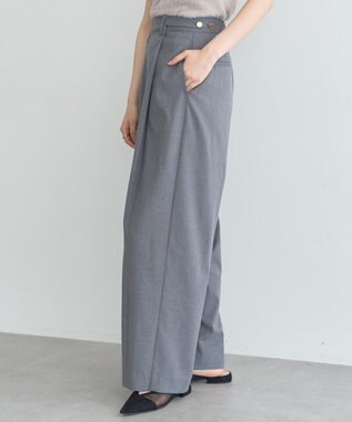 earth music&ecology 【2WAY】ウエストタブタックパンツ Gray