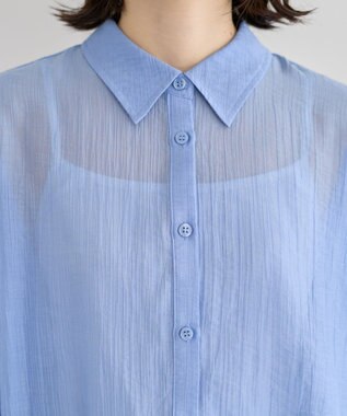 Green Parks 裾ドロストシアーシャツ Sax