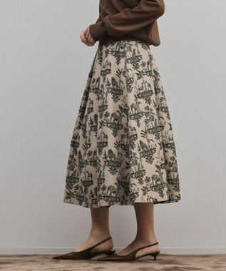 GRACE CONTINENTAL アニマルジャガードスカート ベージュ