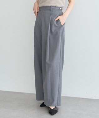 earth music&ecology 【2WAY】ウエストタブタックパンツ Gray