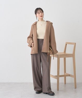 earth music&ecology 【2WAY】ウエストタブタックパンツ Check