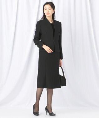 自由区 FORMAL 【前開きワンピース】ネルファータリンググログラン ジャケット+ワンピース ブラック系