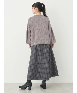 earth music&ecology チェックフレアスカート Check Gray