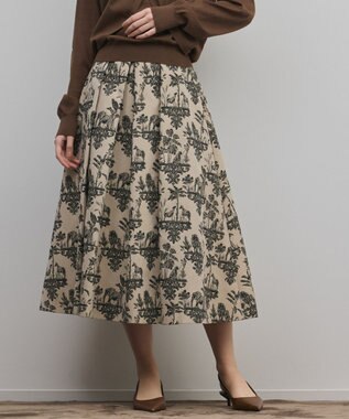 GRACE CONTINENTAL アニマルジャガードスカート ベージュ