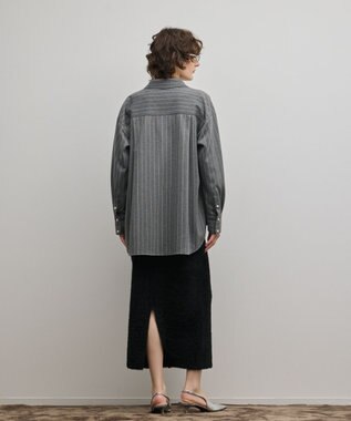 GRACE CONTINENTAL ジャージビッグシャツ ストライプ