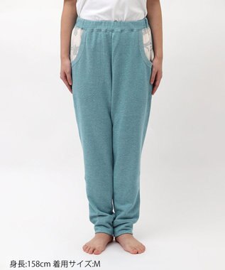 tsumori chisato SLEEP ツモリチサト ボトムス 10分丈 ルームウェア 綿100%(本体) レディース UOX586 /ワコール ブルー