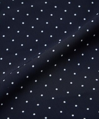 earth music&ecology マジョリカプリーツ半袖ブラウス Dot Navy