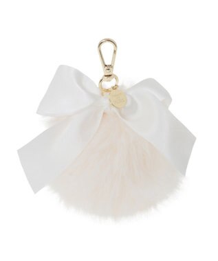 Maison de FLEUR フェイクファーポンポンチャーム White