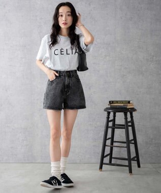 WEGO 台形デニムショートパンツ ブラックその他