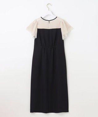 ANY SIS フリルスリーブペンシル ドレス ブラック