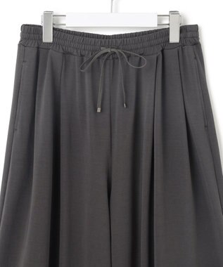 23区 【接触冷感/洗える】ツイストコットンプレーティング ワイド パンツ グレー系