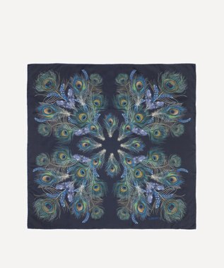 LIBERTY. ピーコック マナー プリューム シルクスカーフ 90