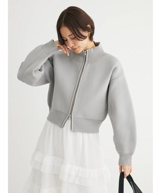 Green Parks ・ＥＬＥＮＣＡＲＥ　ＤＵＥ　ハイネックＺＩＰカーディガン Gray