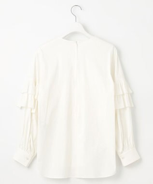 自由区 L 【洗える】タイプライターデザイン ブラウス アイボリー系