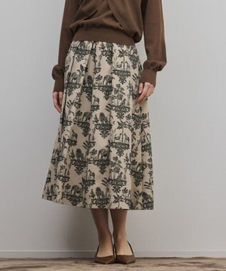 GRACE CONTINENTAL アニマルジャガードスカート ベージュ