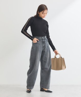 Green Parks ・ＥＬＥＮＣＡＲＥ　ＤＵＥ　デニムバレルレッグパン Black