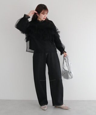 Green Parks ・ＥＬＥＮＣＡＲＥ　ＤＵＥ　デニムバレルレッグパン Black