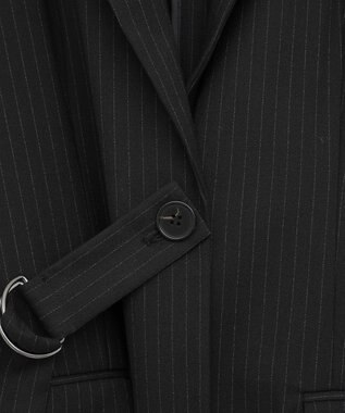 YECCA VECCA 2wayアシメデザインロングジャケット Stripe