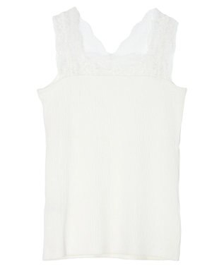 Green Parks レースタンクトップ Off White