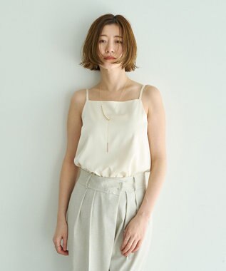 YECCA VECCA ボートネックサテンキャミ