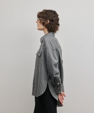 GRACE CONTINENTAL ジャージビッグシャツ ストライプ