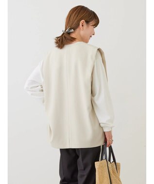 AMERICAN HOLIC 丈違いニュアンスベスト Light Beige