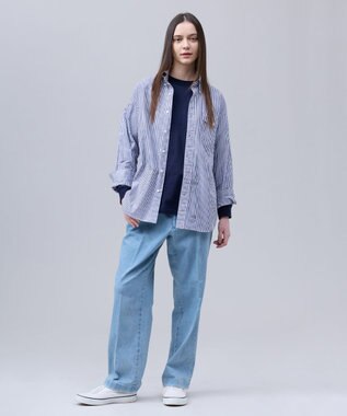 J.PRESS MEN 【J.PRESS ORIGINALS】【UNISEX】Cotton Broad Cloth Shirt / B.D. / Baggy-Fit ネイビー系1